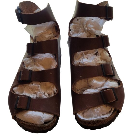 Birkenstock Ankle Strap Brown Sandals Size 35 - Picture 2 of 14